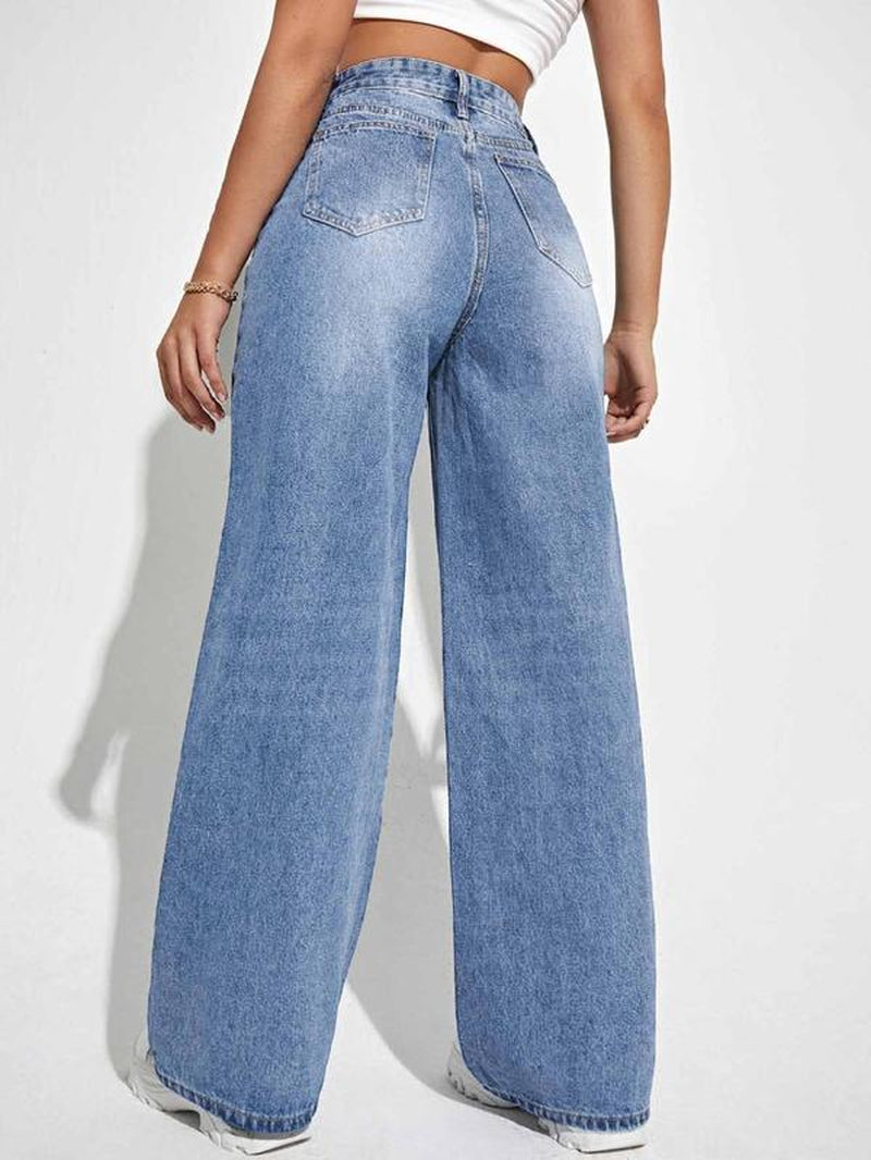 Chic Women's Bow Print Denim Jeans - Perfectly Comfy for Every Day!