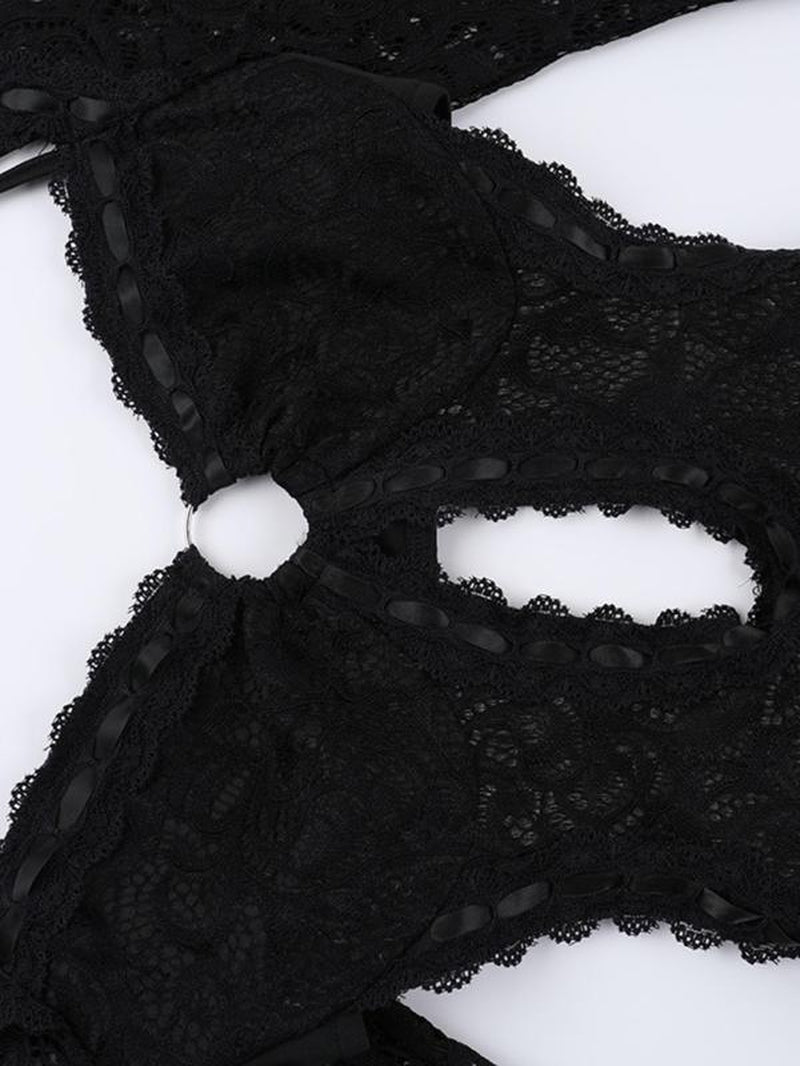 Elevate Your Summer Style with Our Women's Backless Floral Lace Halter Romper – Perfect for Beach Holidays and Casual Outings!