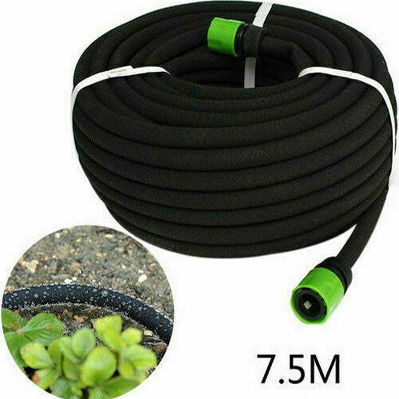 7.5M / 15M 1/2" SOAKER HOSE WATER DRIP SEEP IRRIGATION FLEXIBLE GARDEN LAWN
