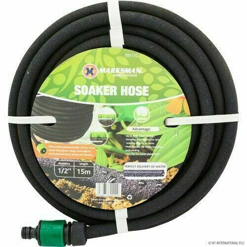 7.5M / 15M 1/2" SOAKER HOSE WATER DRIP SEEP IRRIGATION FLEXIBLE GARDEN LAWN