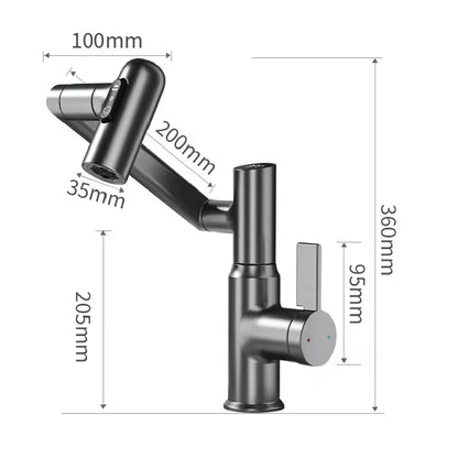 Upgrade Your Bathroom with the Digital Display LED Basin Faucet - 360° Rotation, Multi-Function Stream Sprayer for Hot & Cold Water